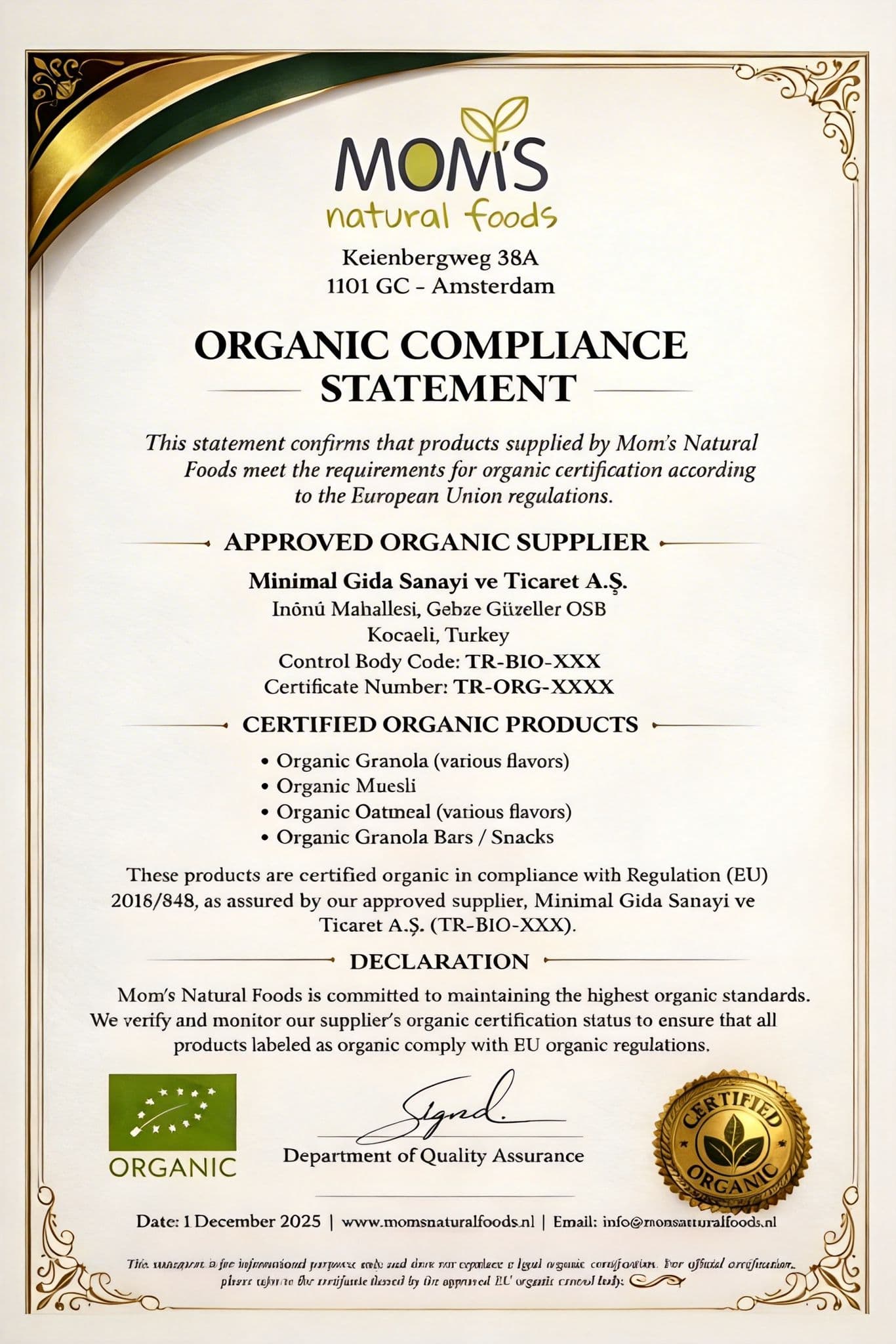 Organic Compliance